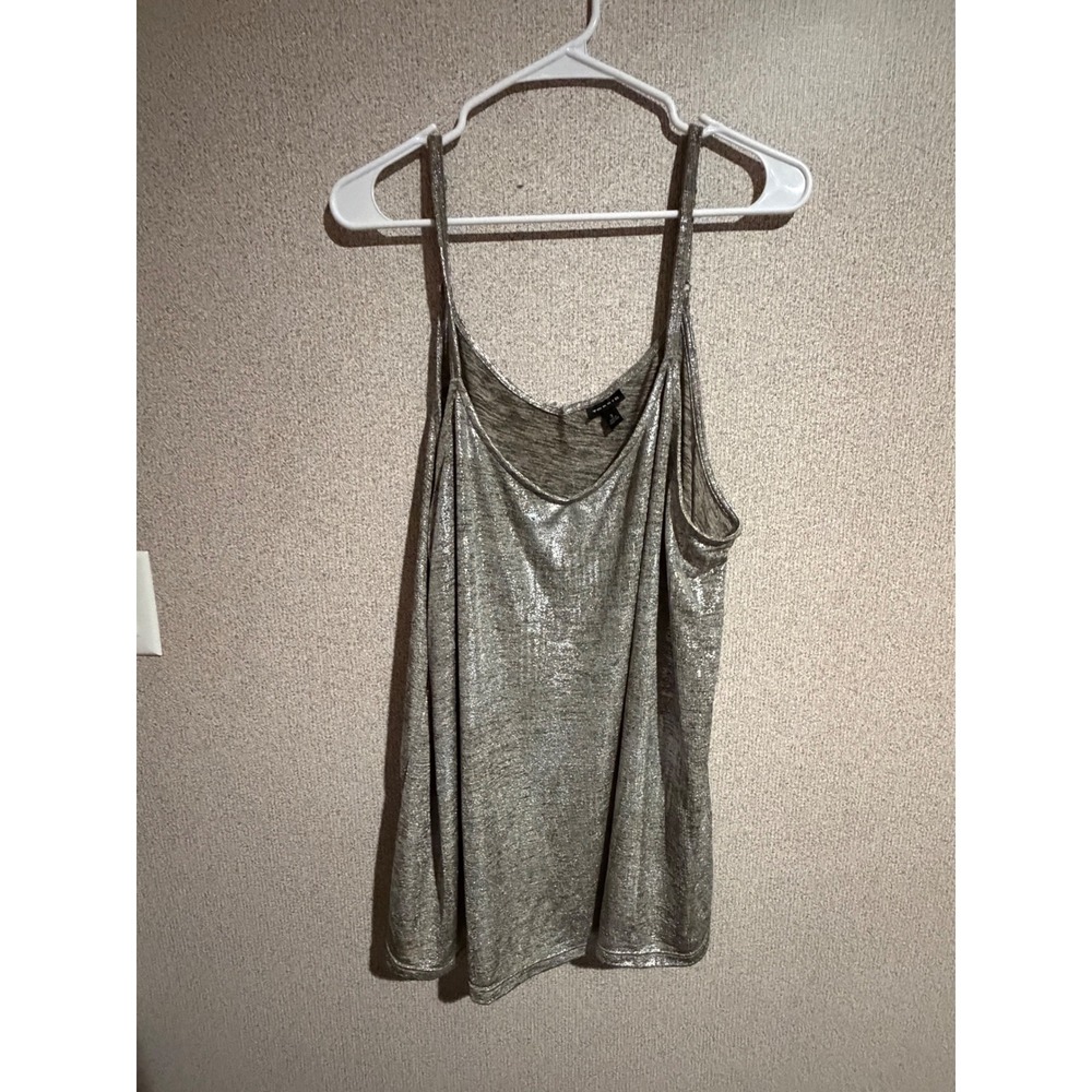 Torrid Metallic Silver Shimmer Cami Top Plus Size 3 Adjustable Straps Swing Tank